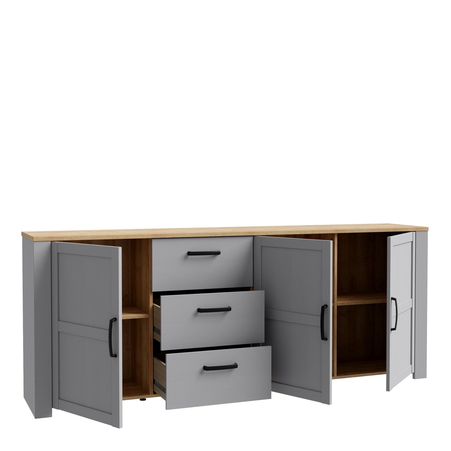 Bohol Large Sideboard in Riviera Oak/Grey Oak