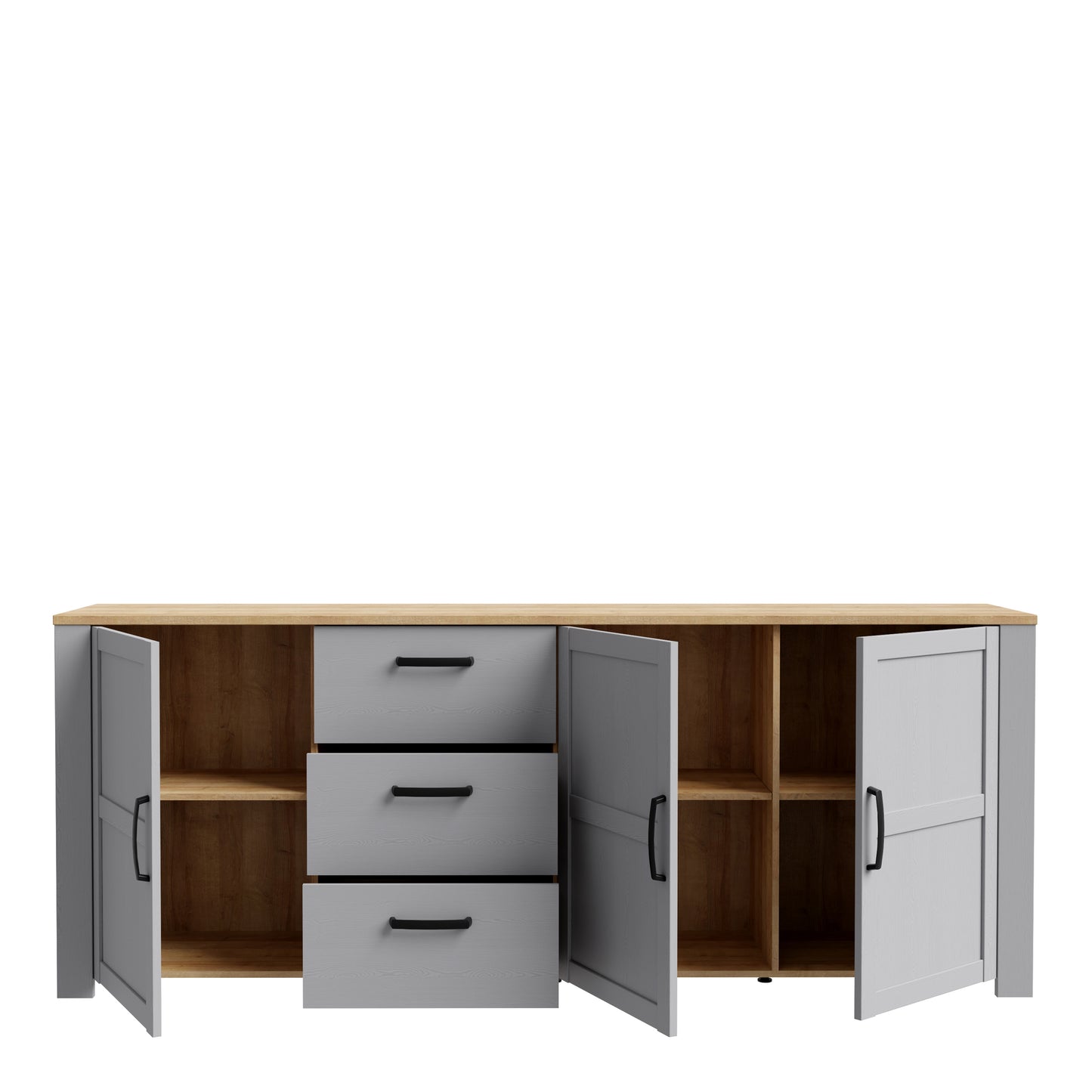 Bohol Large Sideboard in Riviera Oak/Grey Oak