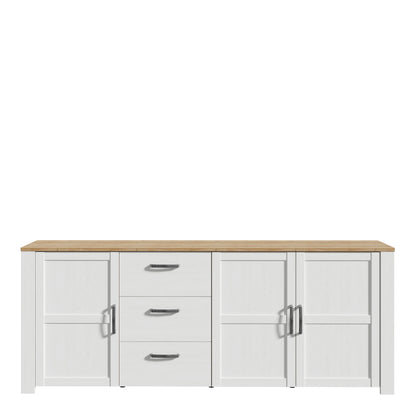 Bohol Large Sideboard in Riviera Oak/White