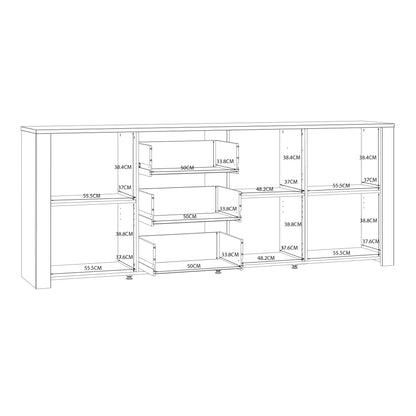 Bohol Large Sideboard in Riviera Oak/White