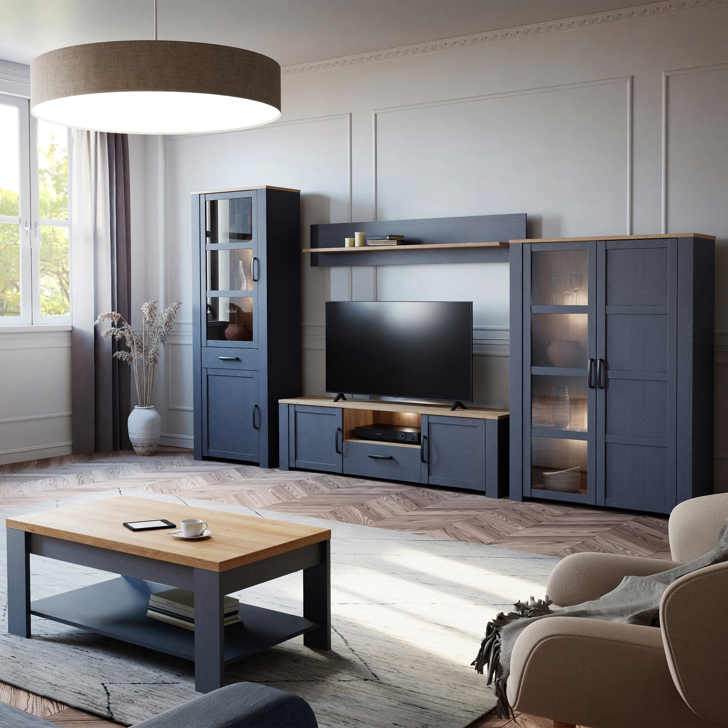 Bohol TV Unit  in Riviera Oak/Navy