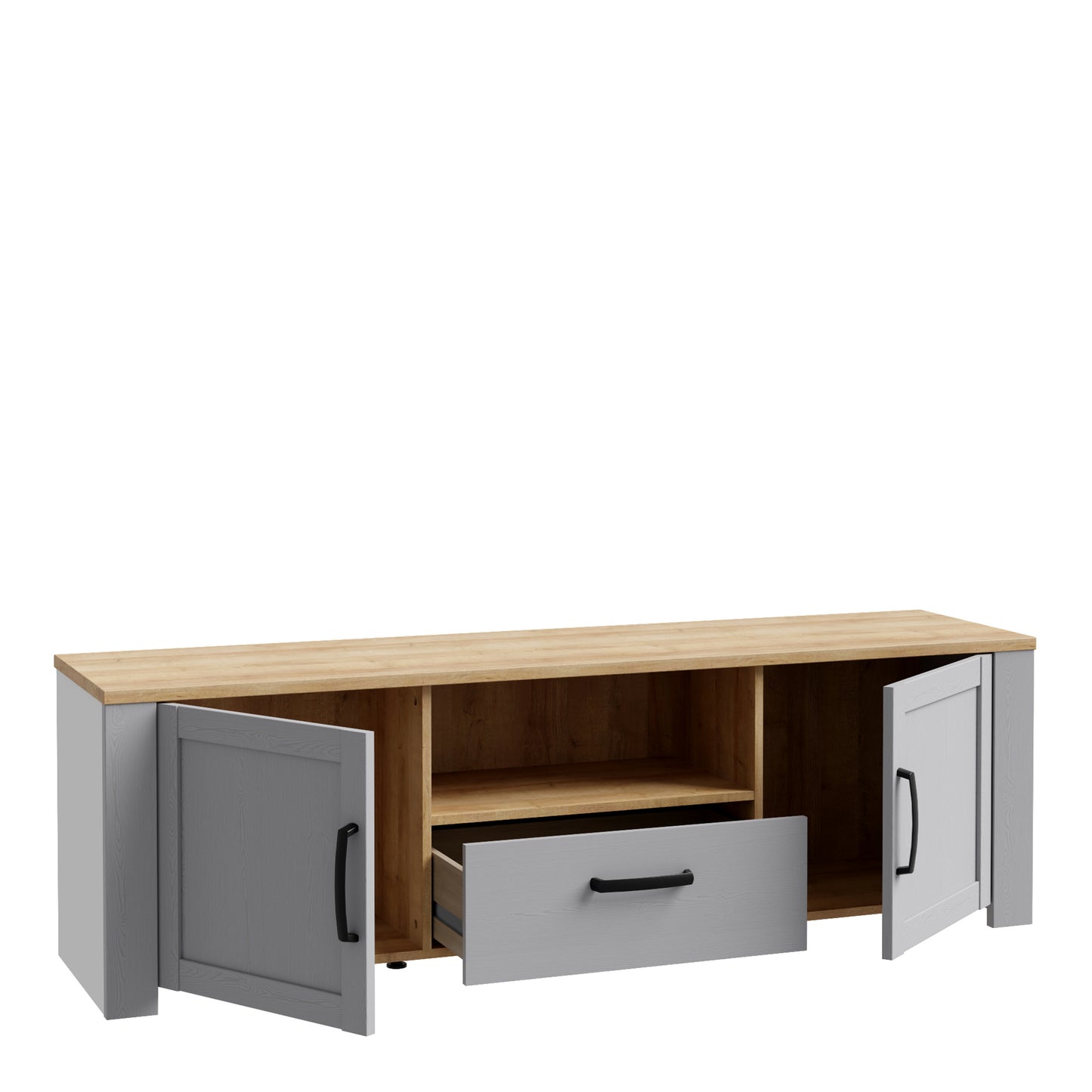 Bohol TV Unit  in Riviera Oak/Grey Oak