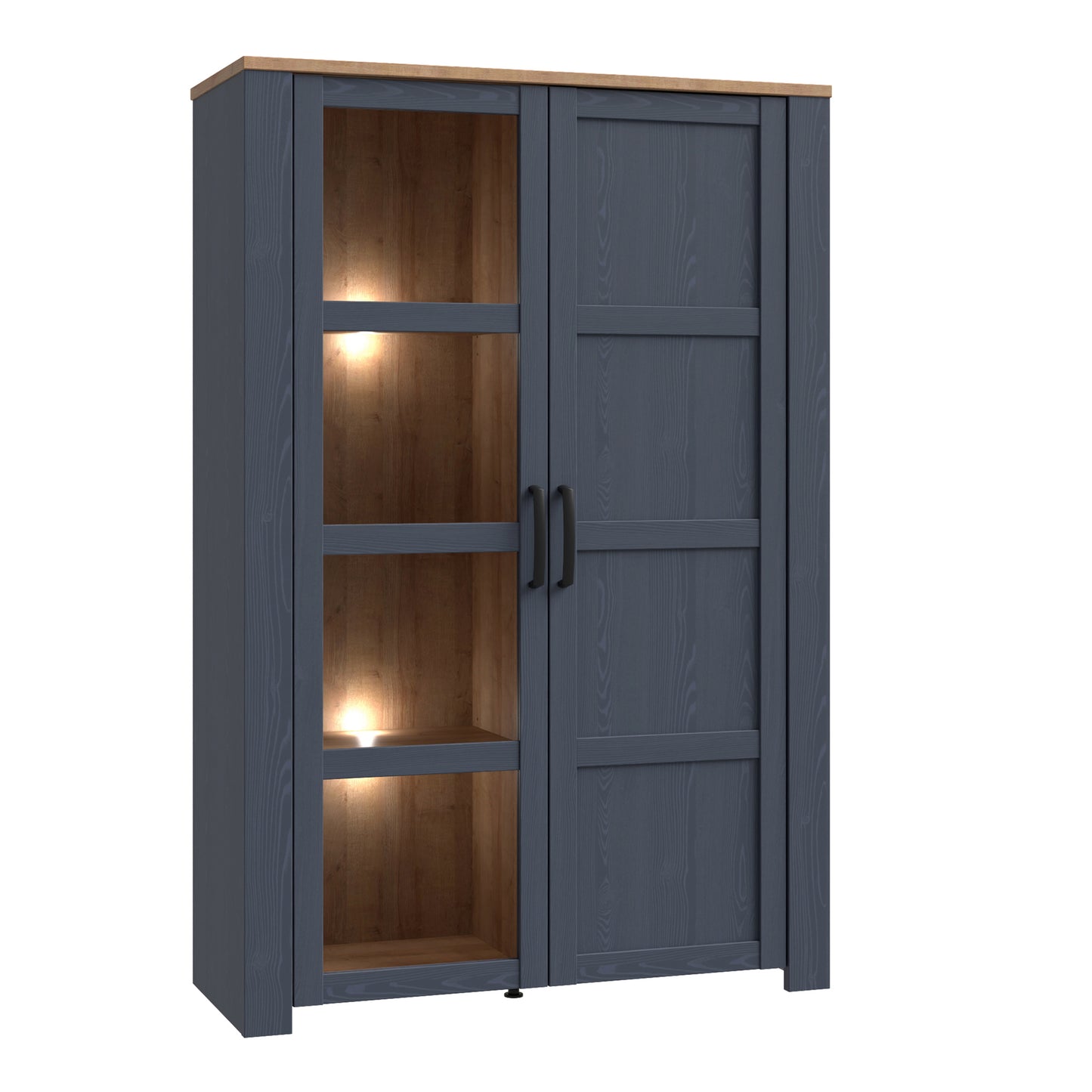 Bohol Display Cabinet in Riviera Oak/Navy