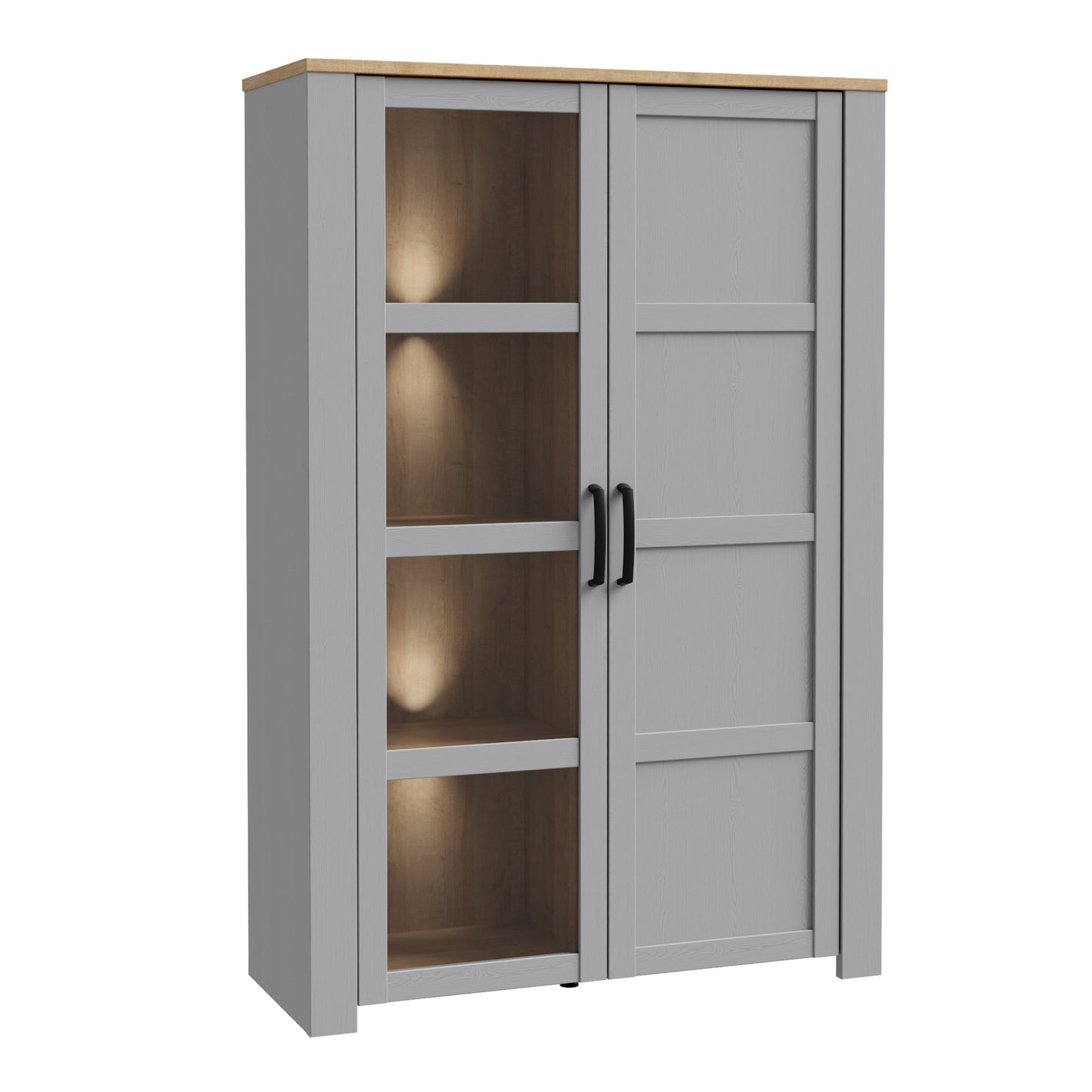 Bohol Display Cabinet in Riviera Oak/Grey Oak