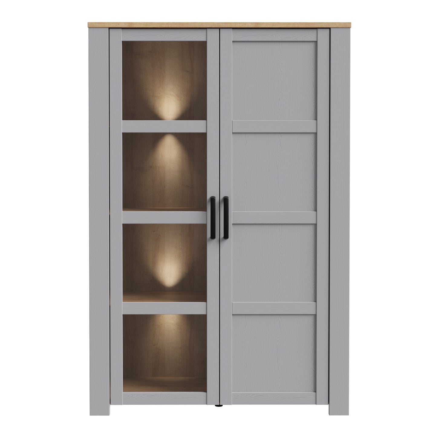 Bohol Display Cabinet in Riviera Oak/Grey Oak