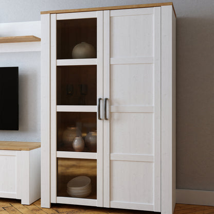 Bohol Display Cabinet in Riviera Oak/White