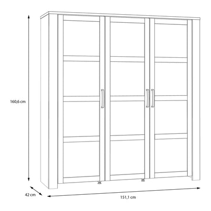 Bohol Large Display Cabinet in Riviera Oak/Grey Oak