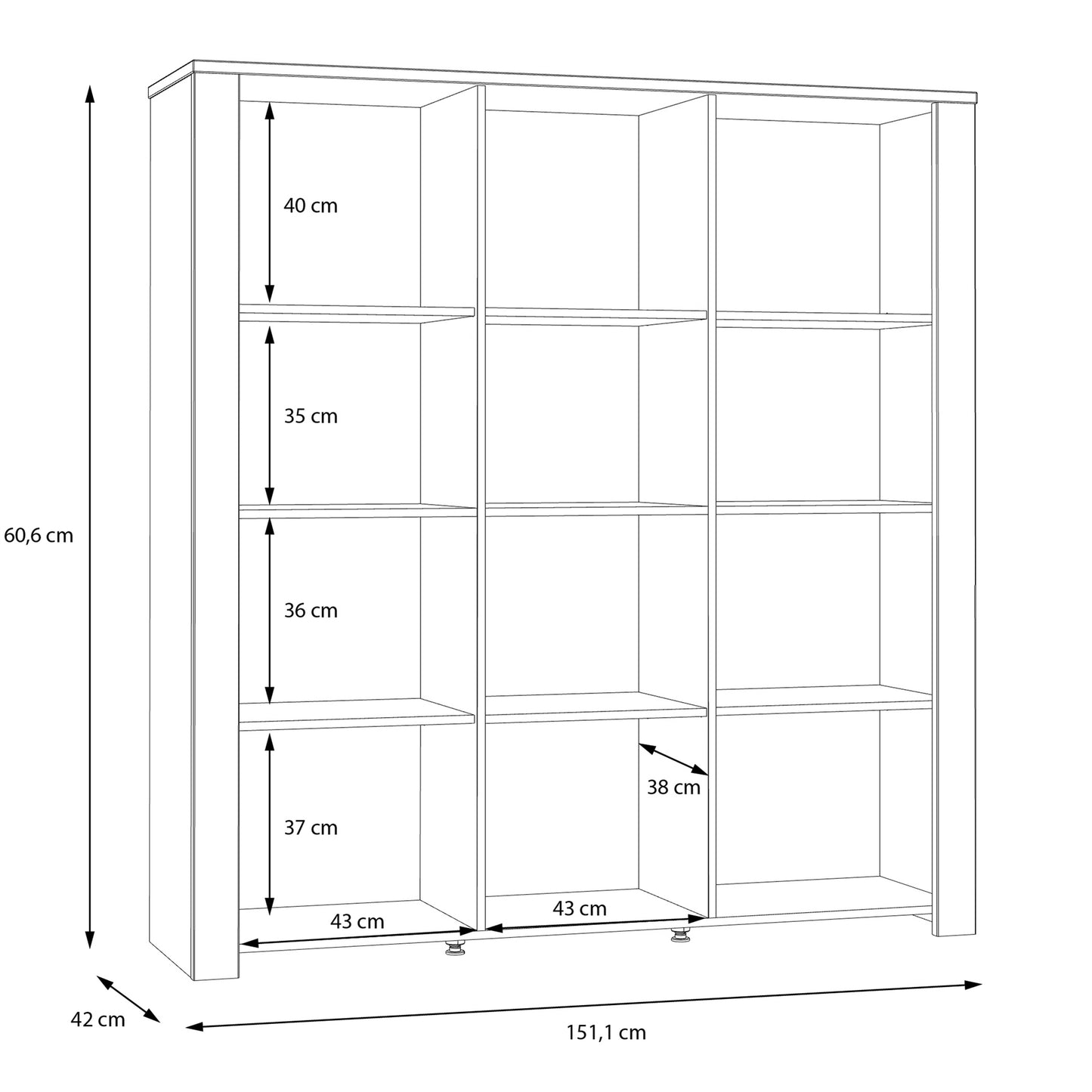 Bohol Large Display Cabinet in Riviera Oak/Grey Oak