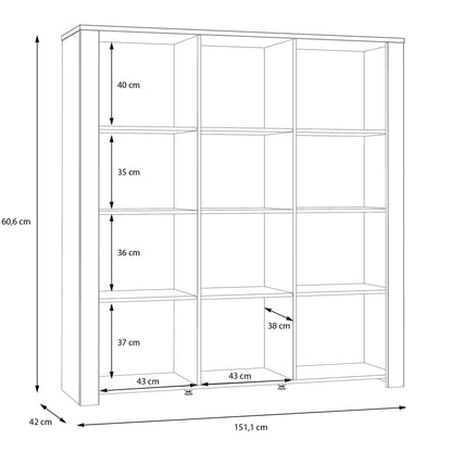 Bohol Large Display Cabinet in Riviera Oak/Grey Oak