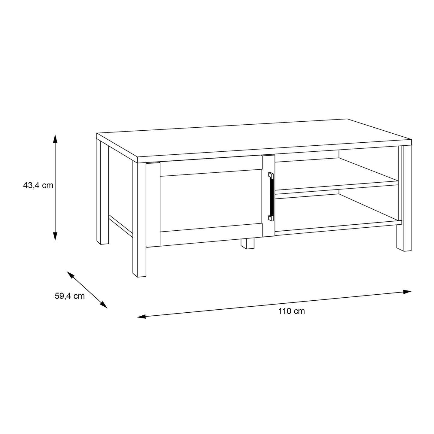 Malte Brun Coffee Table in Waterford Oak