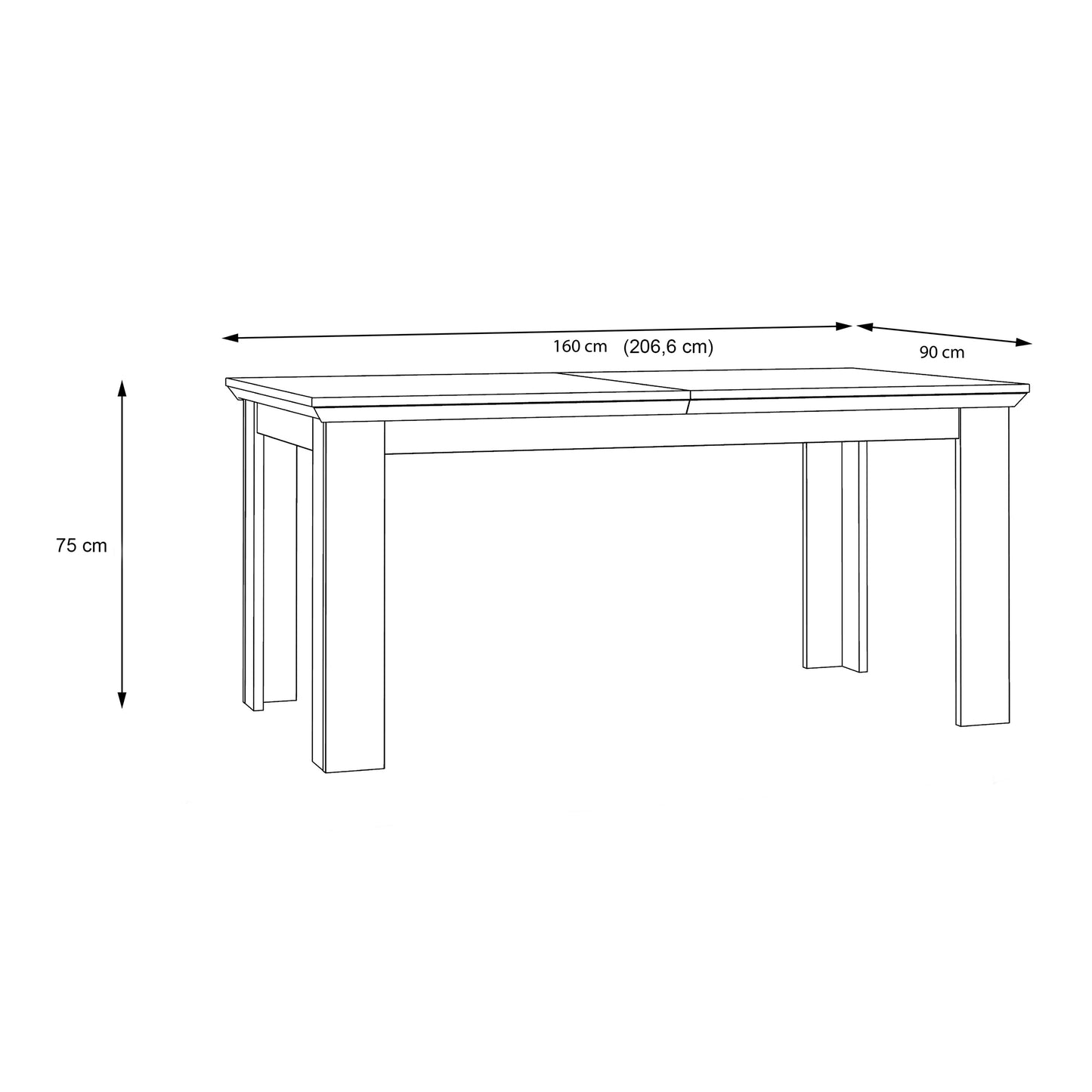 Illoppa Dining Table Extended in Oak Nelson/Snowy Oak