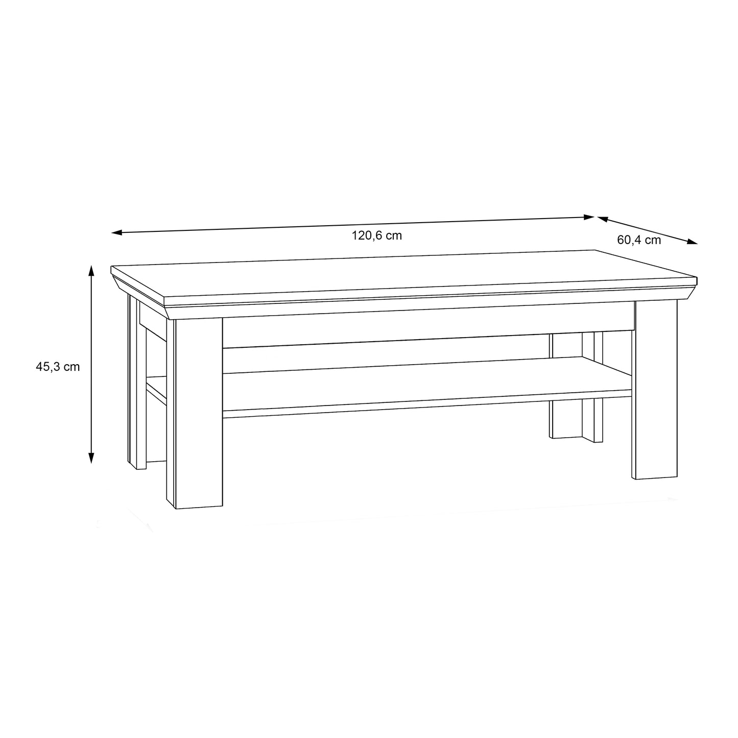 Illoppa Coffee Table in Oak Nelson/Snowy Oak