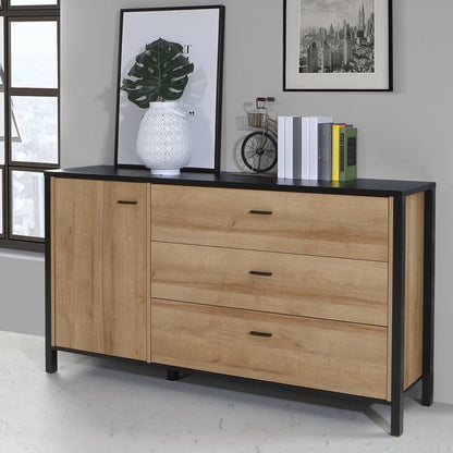 High Rock Sideboard in Matt Black/Riviera Oak