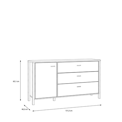 High Rock Sideboard in Matt Black/Riviera Oak