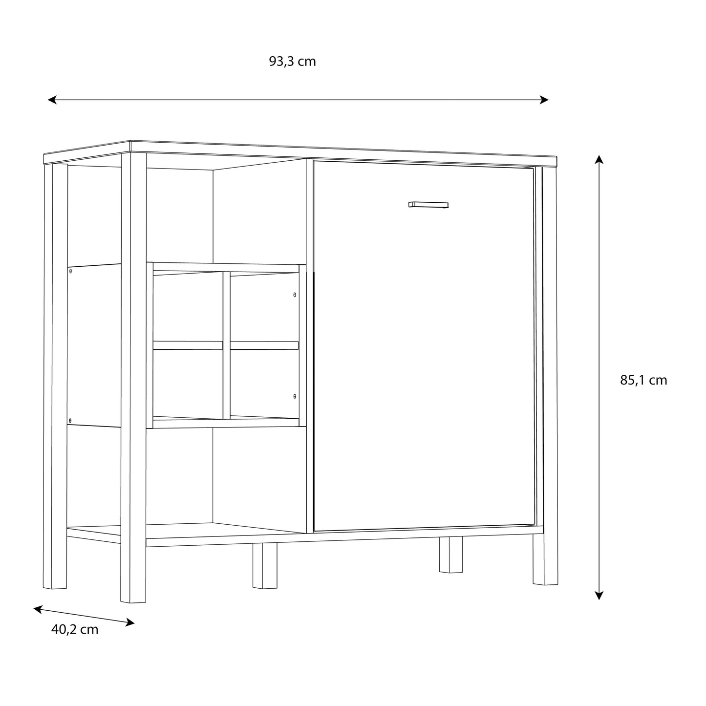 High Rock Storage / Display Chest in Matt Black/Riviera Oak