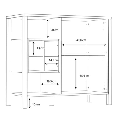 High Rock Storage / Display Chest in Matt Black/Riviera Oak