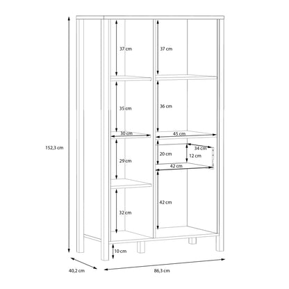 High Rock Wide Shelf Unit in Matt Black/Riviera Oak