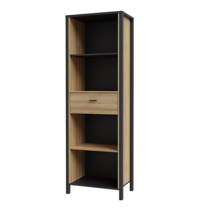 High Rock Shelf Unit in Matt Black/Riviera Oak