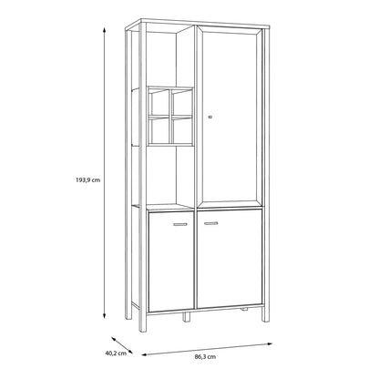 High Rock Display Cabinet in Matt Black/Riviera Oak