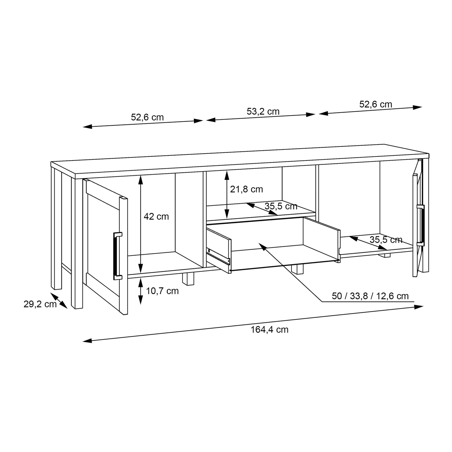 Malte Brun TV Unit  in Waterford Oak