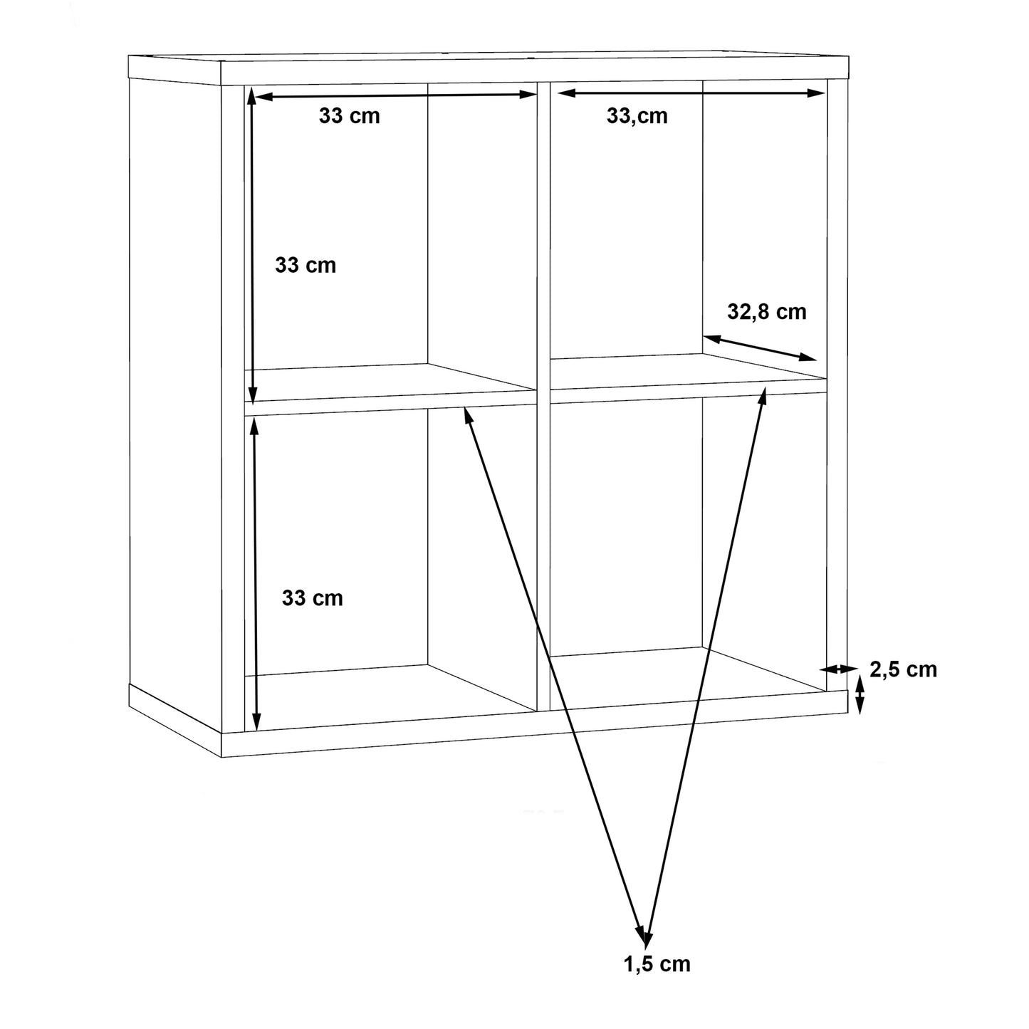 Mauro 2x2 Storage Unit in Concrete Grey