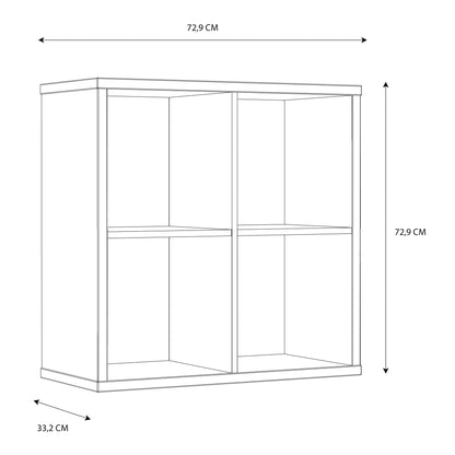 Mauro 2x2 Storage Unit in White High Gloss/White