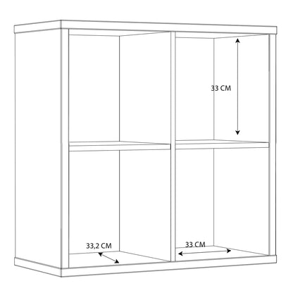 Mauro 2x2 Storage Unit in White High Gloss/White