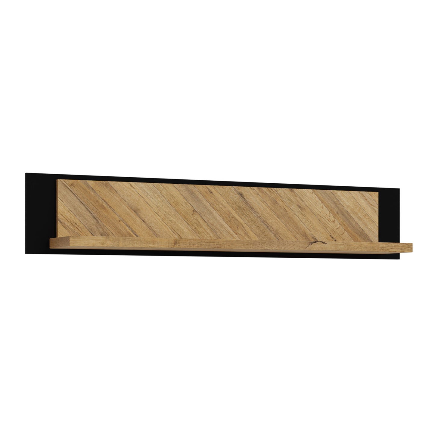 Nikomedes Wall shelf in Spica Oak/Matt Black/Bartex Oak