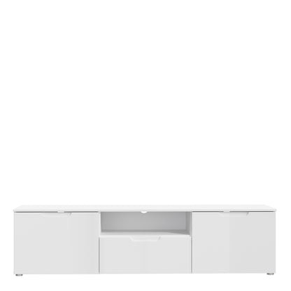 Sienna TV Unit  in White/White High Gloss