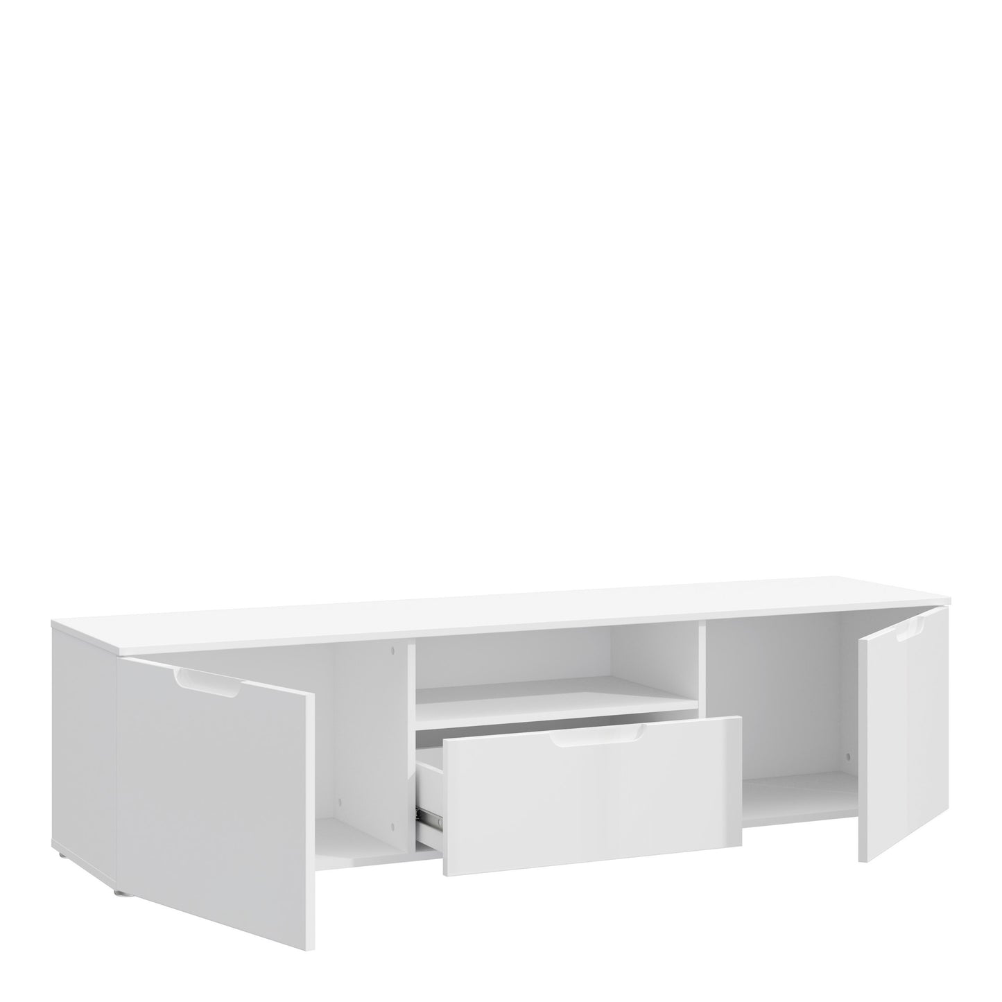 Sienna TV Unit  in White/White High Gloss