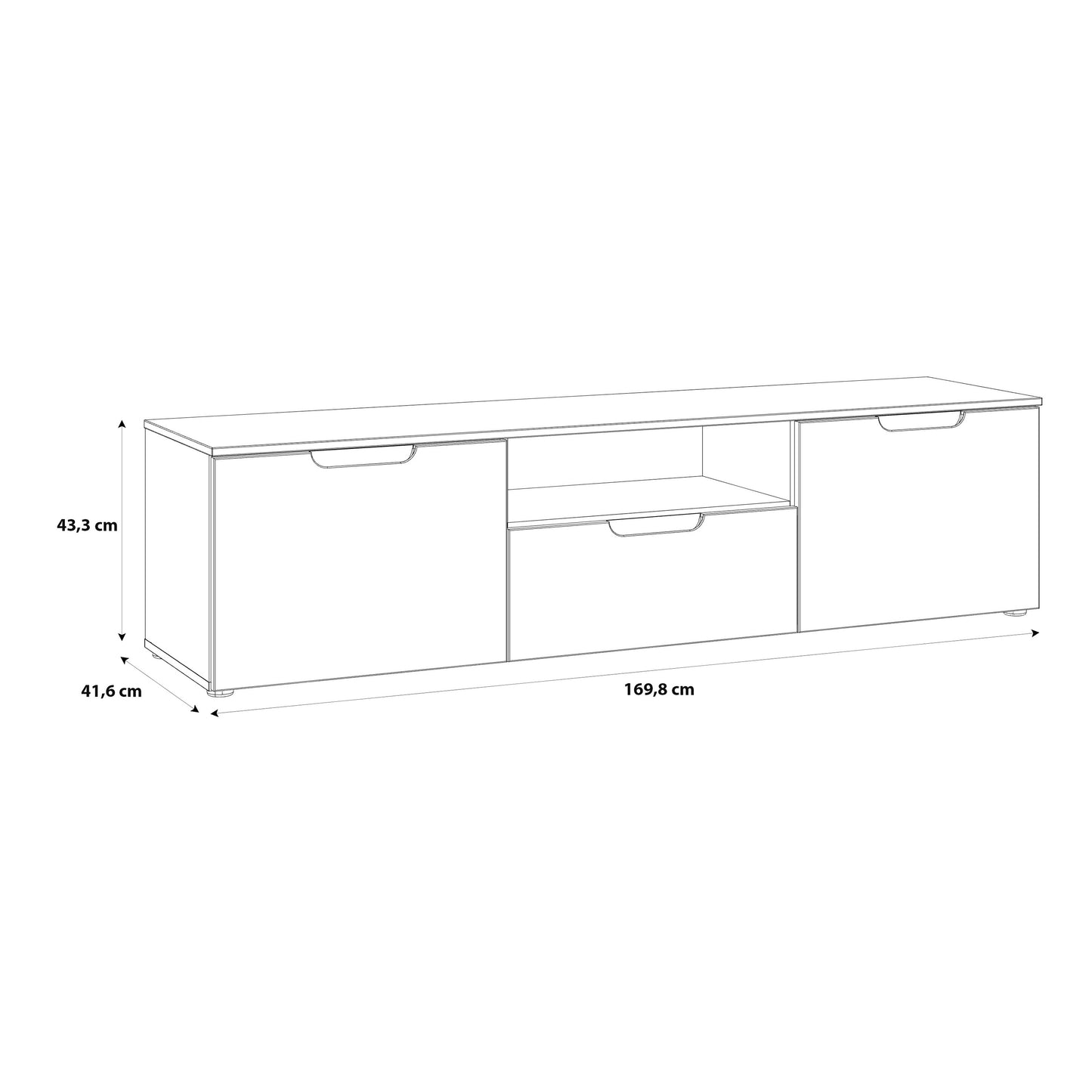 Sienna TV Unit  in White/White High Gloss