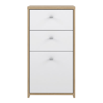 Best Chest Storage Cabinet 2 Drawers 1 Door in Artisan Oak/White