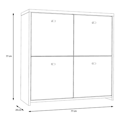 Best Chest Storage Cabinet with 4 Doors in Concrete Optic Dark Grey/Old - Wood Vintage