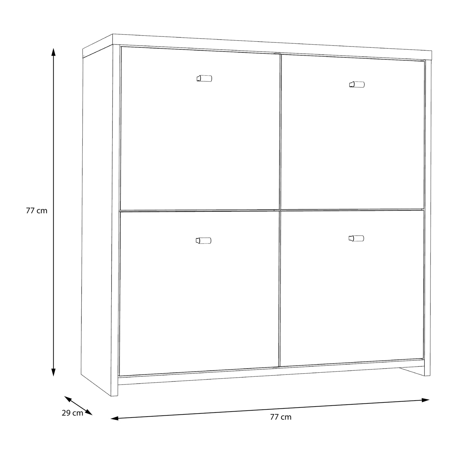 Best Chest Storage Cabinet with 4 Doors in Artisan Oak/White