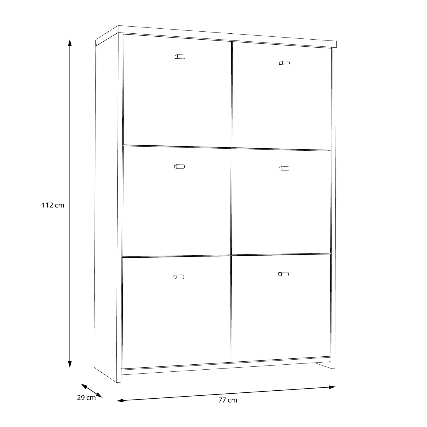 Best Chest Storage Cabinet with 6 Doors in Artisan Oak/White