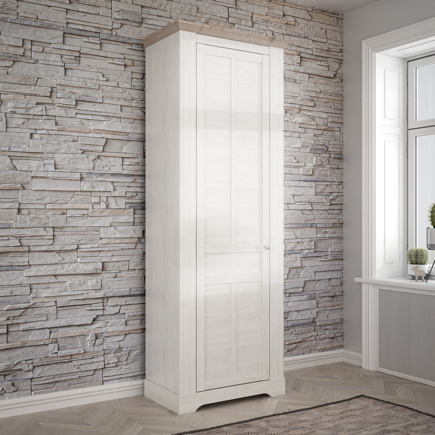 Illopa Hallway Wardrobe in Oak Nelson/Snowy Oak