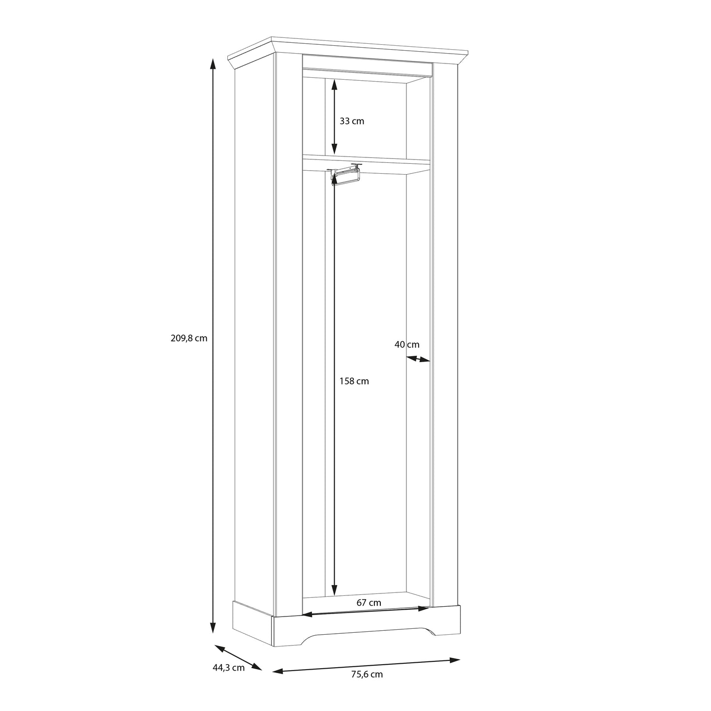 Illopa Hallway Wardrobe in Oak Nelson/Snowy Oak