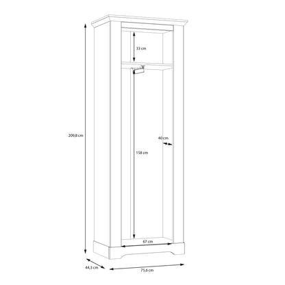 Illopa Hallway Wardrobe in Oak Nelson/Snowy Oak