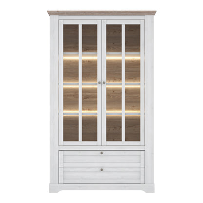 Iloppa Display Cabinet in Snowy Oak/Oak Nelson