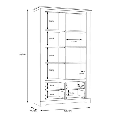 Iloppa Display Cabinet in Snowy Oak/Oak Nelson