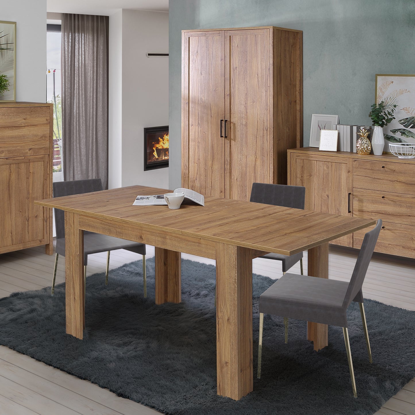 Malte Brun Extending Dining Table in Waterford Oak