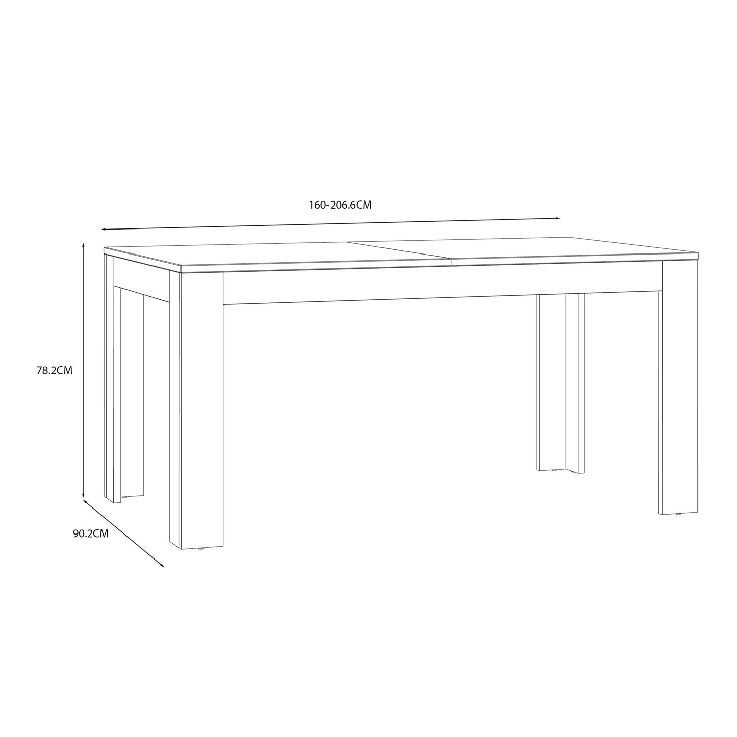 Bohol Extending Dining Table in Riviera Oak/Navy