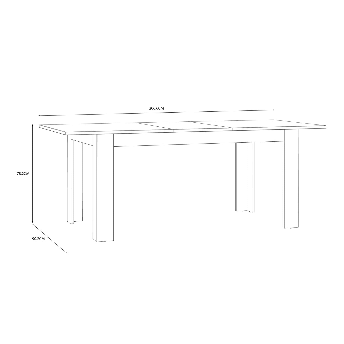 Bohol Extending Dining Table in Riviera Oak/Navy