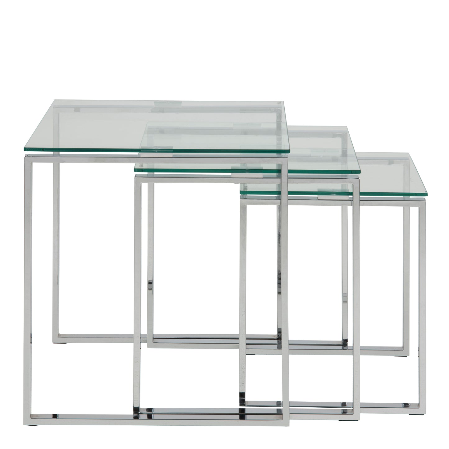 Katrine Nest of Tables with Glass Top Set of 3