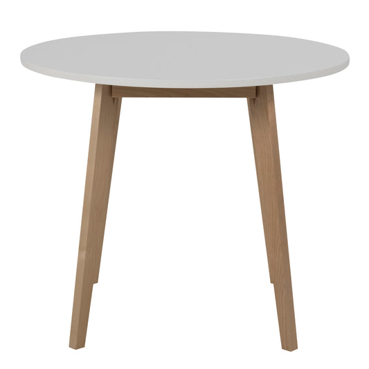 Raven Small Round Dining Table in White & Oak