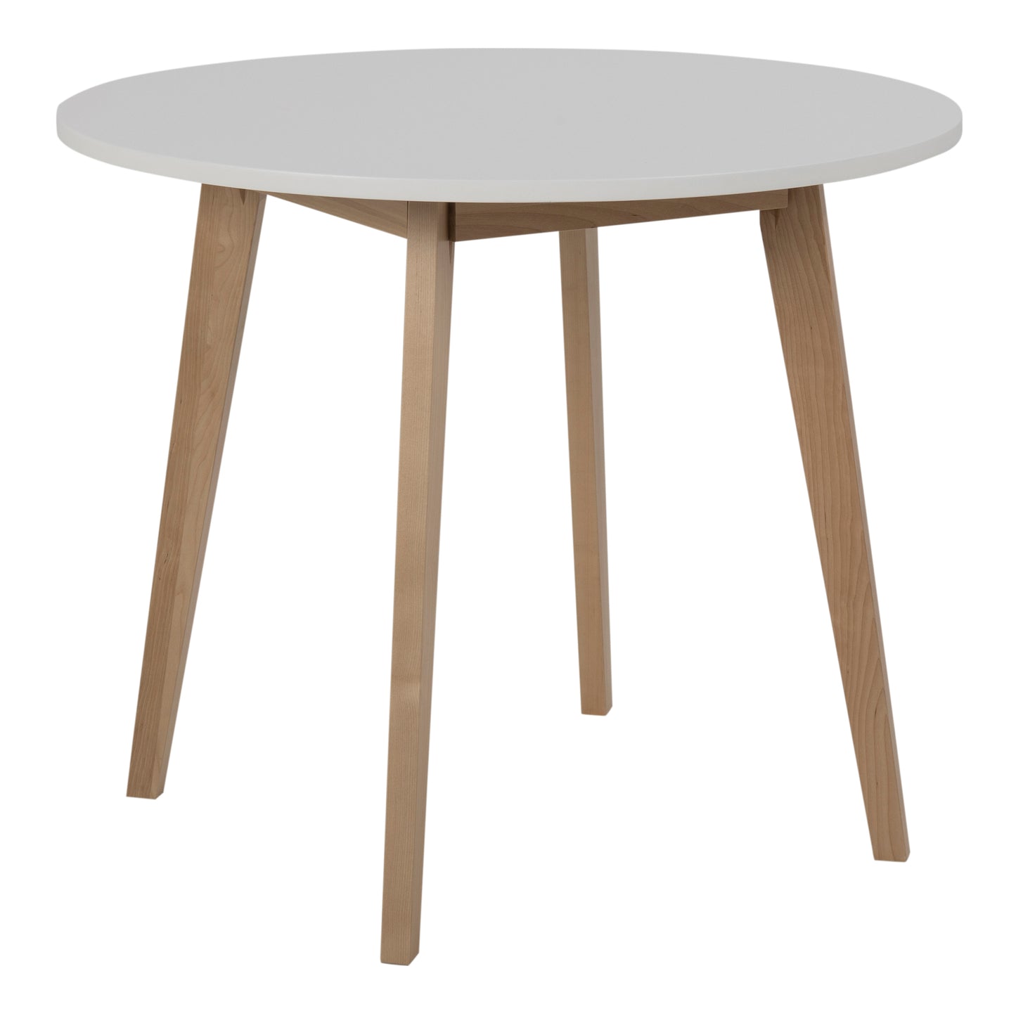 Raven Small Round Dining Table in White & Oak