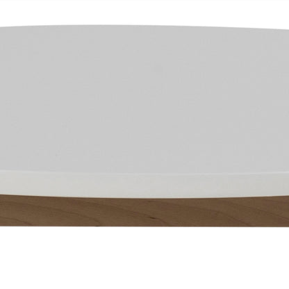 Raven Small Round Dining Table in White & Oak