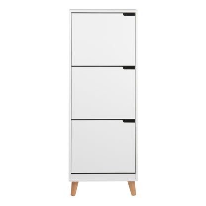 Mitra Shoe Cabinet 3 Flip Down Doors in White