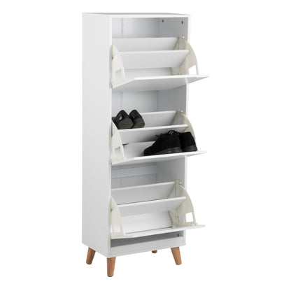 Mitra Shoe Cabinet 3 Flip Down Doors in White