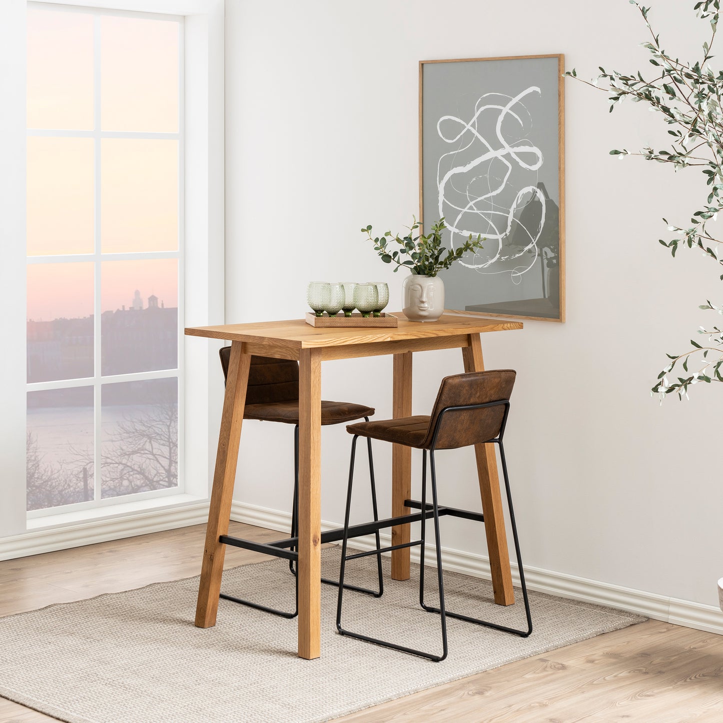 Chara Bar Table in Oak